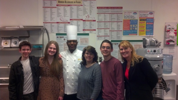 At the supportive “Allergen Safe” South Point Hotel Casino (in the kitchen). With Keith Norman, Kim Bell Hollinger, and Kendall Hollinger (our Honorary Teen Chair). Check out all the food allergy awareness posters! The South Point is also a proud sponsor of the FARE walk. 